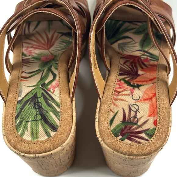 Born BOC Cora Sandal Womens 10M Brown Vegan Leather Wedge Platform Slide New - Picture 8 of 10